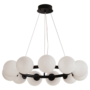 法式奶油风魔豆雪球客厅主吊灯中古风轻奢卧室餐厅低层全光谱吊灯