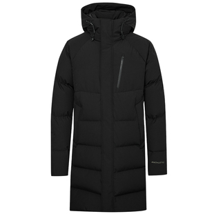 报喜鸟冬季新款男士时尚休闲白鸭绒长款羽绒服厚款连帽上衣外套男