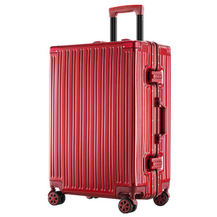 红色行李箱结婚陪嫁箱女2024新款婚礼用24寸铝框拉杆旅行密码箱子