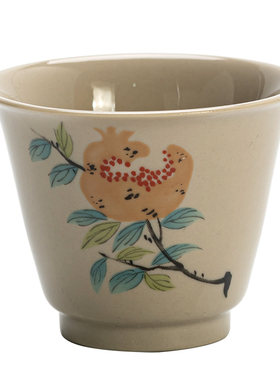 草木灰品茗杯国风写意小茶杯