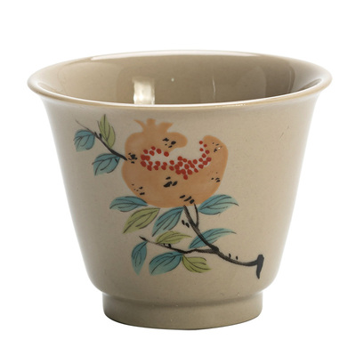 草木灰品茗杯国风写意小茶杯