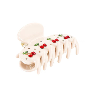 emijay同款樱桃派发夹后脑勺抓夹cherry甜美可爱水钻镶钻醋酸发饰