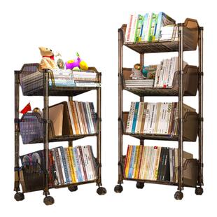 可移动书架一体靠墙教室桌下收纳带轮落地置物儿童储物桌旁小推车