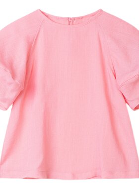 夏季度假出游公主风泡泡袖小衫