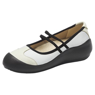 ILR因爱乐诗时尚松紧带玛丽珍德训单鞋女坡跟软底超轻运动芭蕾鞋