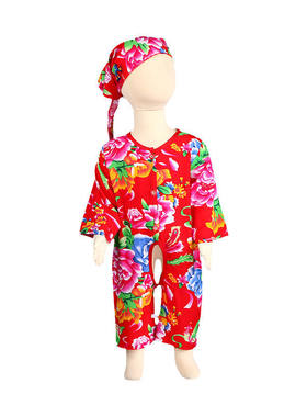 婴儿连体衣宝宝爬服棉绸民族风