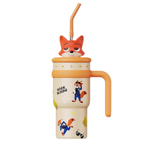 疯狂动物城联名水杯朱迪尼克新款保温杯大容量冰霸杯高颜值吸管杯