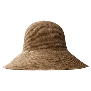 春夏季名媛轻奢草帽可折叠编制草帽女户外旅游拍照沙滩遮阳防晒帽