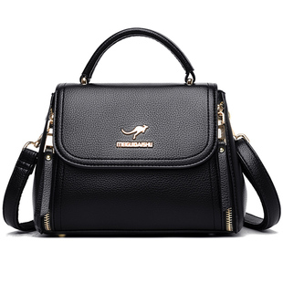 袋鼠专柜真皮斜挎包2026新款包包时尚女包小包手提单肩包百搭牛皮