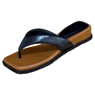 方头夹趾人字拖女2026夏季坡跟防滑外穿度假拖鞋时尚百搭女款凉拖