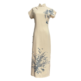 燕归来古法新中式旗袍2025新款文艺全开襟民国风夏季气质优雅女春