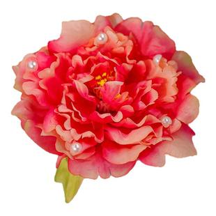 原创唐风诃子裙绢布花朵仿真花发饰汉服古装头饰古风绢花发夹后压