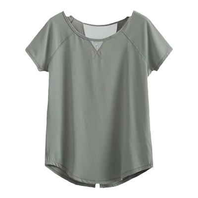 短袖跑步网纱绑带罩衫健身T恤