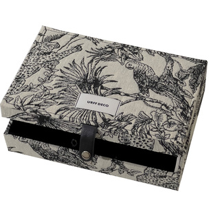 URFF DECO法式复古提花首饰盒珠宝收纳轻奢丝绒美貌的礼物家居ins