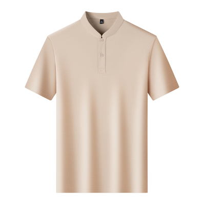 皮尔卡丹夏季短袖男士polo衫简约风休闲风纯色7A抗菌立领耐磨透气