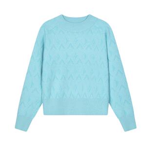 FILA Emerald斐乐女子编织衫2024春新款时尚休闲满印优雅舒适毛衣