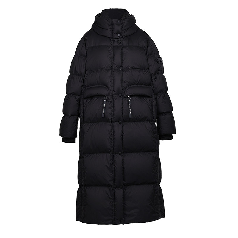 鸭鸭2025新款冬季休闲加厚立领连帽女士长款时尚高充绒保暖羽绒服