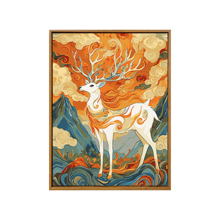 敦煌十二生肖神兽diy数字油画填充涂色手工绘diy中国风礼物装饰画