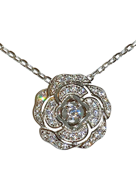 重工山茶花千金小姐名媛项链