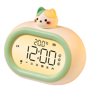 新款音乐智能闹钟儿童学生专用起床神器电子显示数字小时钟摆台式