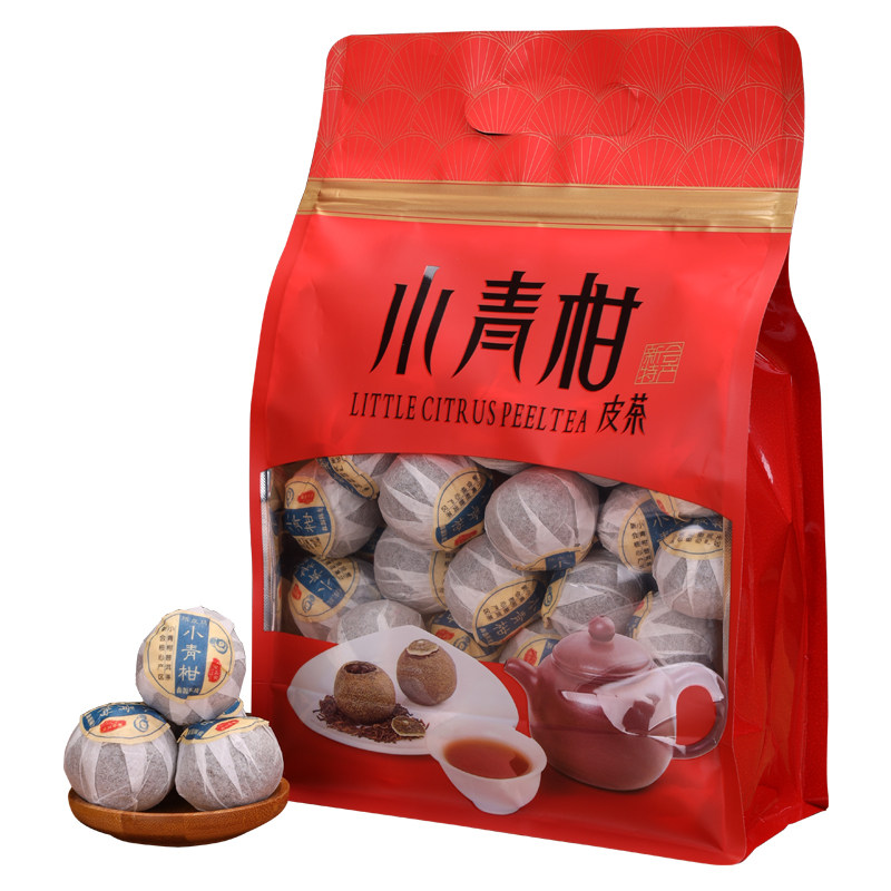新会茶坑陈皮丝生晒小青柑普洱茶