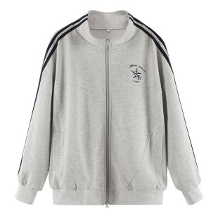 墨秋JK制服原创设计千折星立领卫衣早春新款上衣灰色爆款女装外套