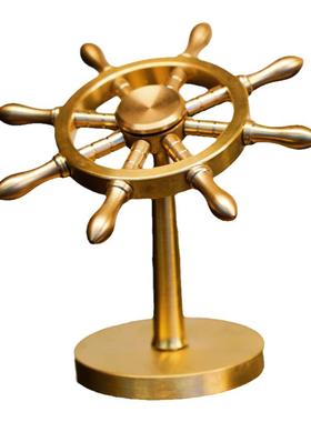 黄铜领航舵摆件解压舵手一帆风顺