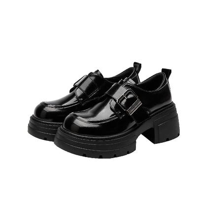 达芙妮厚底真皮乐福鞋官方正品