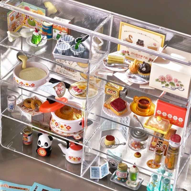 食玩小摆件展示架rement酒瓶透明超市货架玩具小亚克力微缩收纳盒