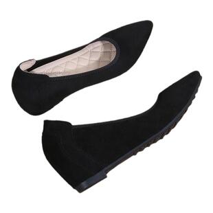 豆豆鞋加绒春季空姐工作鞋黑色久站不累职业舒适软底坡跟单鞋女秋