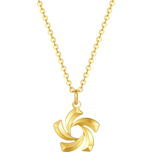 周六福项链女黄金色流星月亮链坠S925银高级感送女友节日礼物