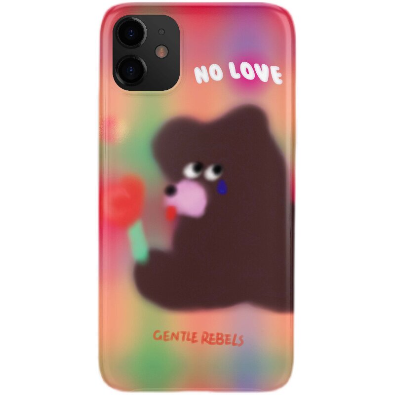 GENTLE REBELS伤心小熊手机壳苹果17promax恶搞可爱彩色适用iphone16模糊红心emo哭哭流泪原创小