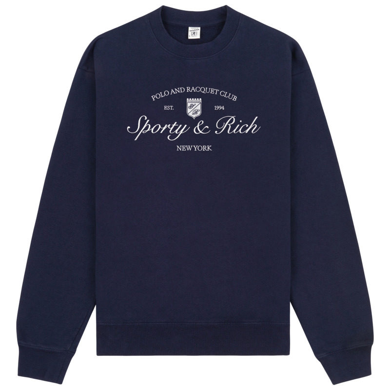Sporty&Rich 女士美式学院风时尚字母印花舒适圆领卫衣短裤套装