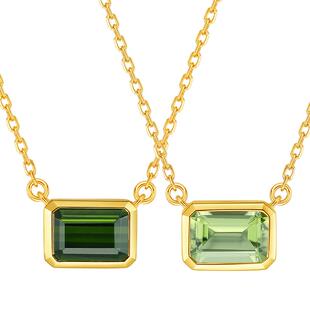 情人节TSL谢瑞麟炫彩18K金橄榄石项链绿碧玺64367-BD332