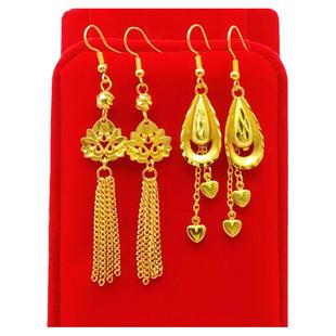 越南沙金耳环时尚耳饰女2022年新款潮中长款流苏耳线久不掉色耳坠