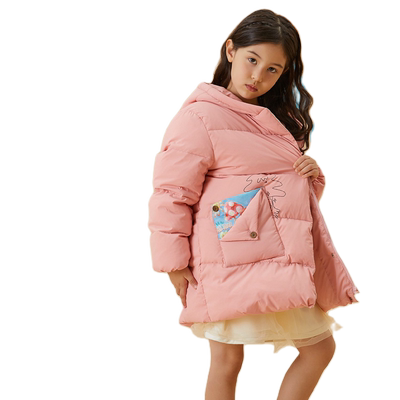 Moomoo童装趣味贴袋羽绒服