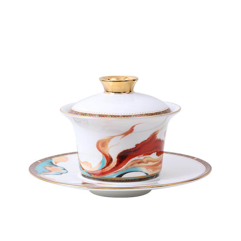华光国瓷盖碗茶具套装旅行茶具