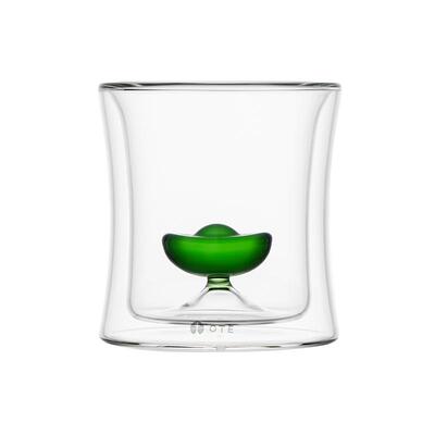 OTE欧堤元宝杯茶杯双层高硼硅玻璃杯隔热防烫家用高档杯创意礼物
