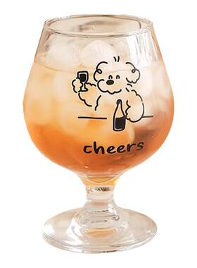 U Mi LIVING·干杯|杯具韩式可爱玻璃高脚杯甜品杯酒杯果汁杯家用