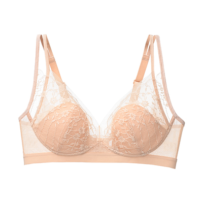 古今内衣女无钢圈3D立体模杯贴合胸型V领亲肤舒适无感轻盈文胸罩