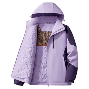 冲锋衣女薄棉一体棉服防风防水户外棉衣保暖棉袄秋冬二棉男外套