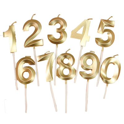 金色数字生日蜡烛镀金立体创意