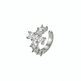 欧美闪钻锆石十字架耳夹男女小众设计感高级无耳洞耳骨夹甜酷耳饰