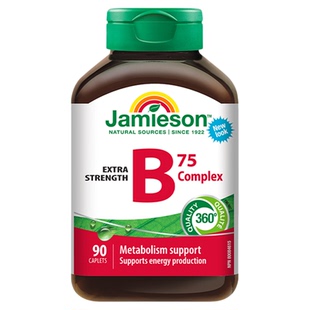 Jamieson健美生维生素B族缓释复合片b75补充多种b100维生素生物素