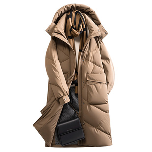 雅鹿官方时尚新款冬季加厚保暖羽绒服女宽松休闲黑色正品女防寒