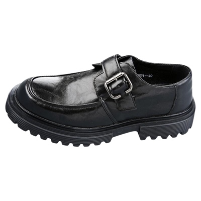 皮鞋男士冬季一脚蹬黑色厚底休闲商务正装增高德比鞋男款2025新款