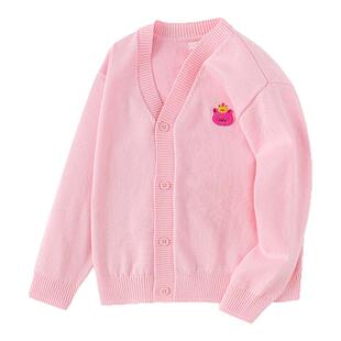 巴拉巴拉童装女童针织衫新款春秋装小童男童宝宝毛衣外套V领开衫