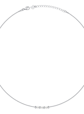 VIGG微笑pasta项链女纯银小众锁骨链2025年新款简约时尚百搭配饰