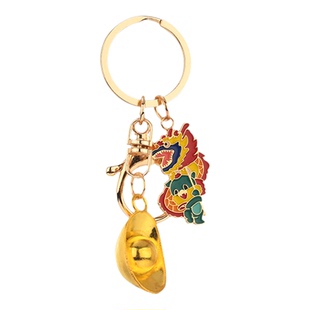 聚宝盆创意金元宝十二生肖招财挂件吊坠金属钥匙扣百搭包包小挂件