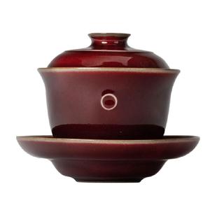 万仟堂钧窑三才盖碗单个高档大号泡茶盖碗茶杯中式功夫茶具天福